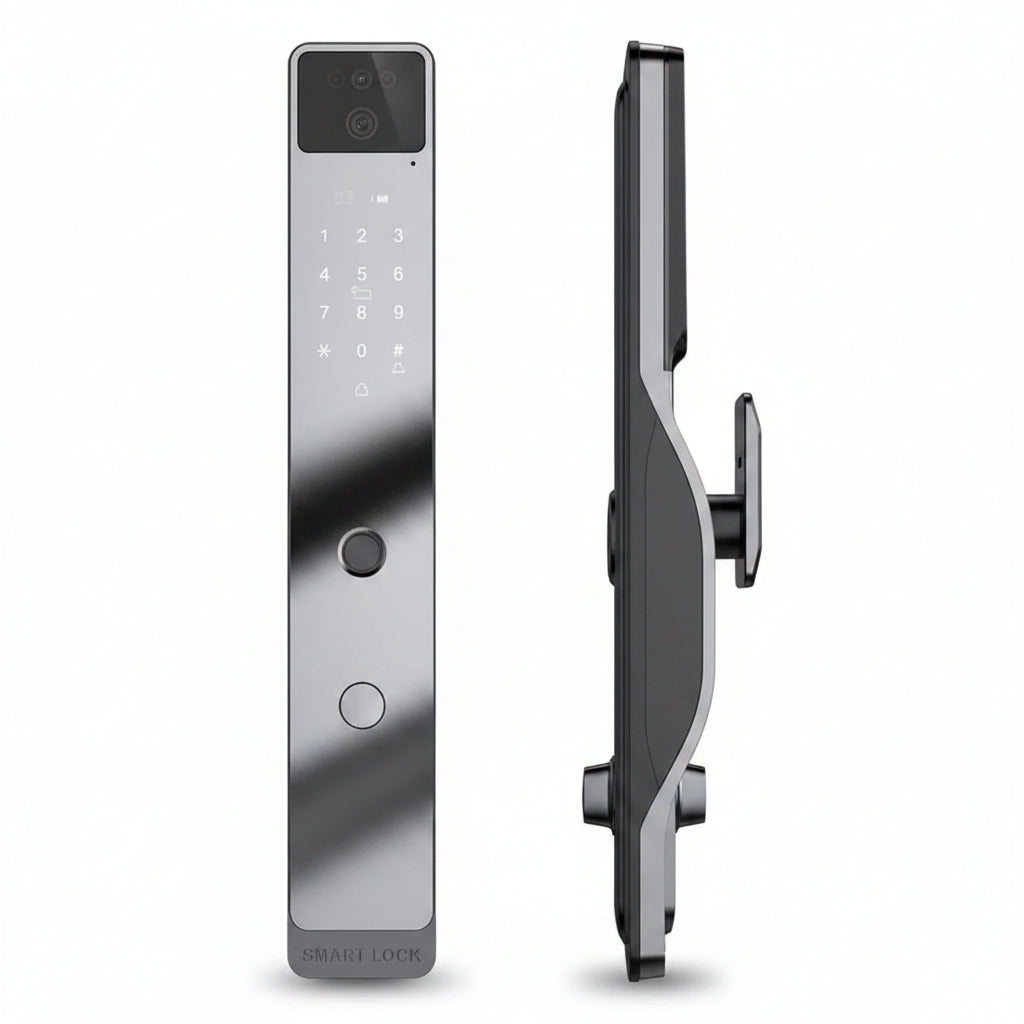 Smart Door Lock 3D Face Recognition Smart Home Door Lock Wifi NFC Digital Electronic Lock Wifi Camera Rfid Card Works ,Long Lasting