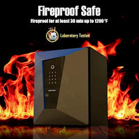 Y-Series Fingerprint Fireproof Smart Safe Box, Security Box with Key, 2.1 Cubic, Safety Box for Home Office (2.1 Cubic Feet Fireproof-45Ff)
